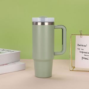 <b>Travel</b> Car H2.0 <b>Handle</b> <b>Mug</b> 30oz Double Wall Vacuum Tumbler Lid Straw Anti-Slip OEM Custom Brand - Product Image 3