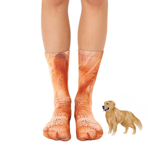 Calcetines de Moda para Mujer, Hasta <span class=keywords><strong>la</strong></span> Rodilla, con Diseño de Pata de Pollo, Calcetines Ajustados para Chicas y Damas, con Diseño 3D de Cara de Animal, Calcetines Divertidos - Product Image 4