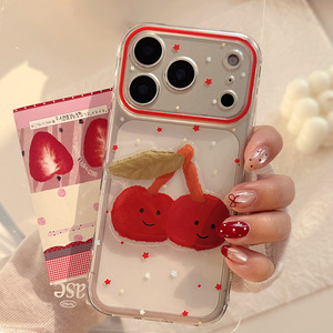 Suitable <b>for</b> <b>iPhone</b> 17 Pro Max, cartoon 3D cherry transparent soft case, precise cutouts, full coverage, shockproof phone case - Product Image 4