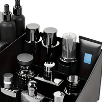 Boîte de rangement cosmétique noire, type tiroir, support de table multi-compartiments pour coiffeuse