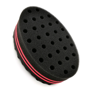 1 éponge magique africaine pour coiffeur, <span class=keywords><strong>brosse</strong></span> à cheveux pour homme noir, éponge double face pour torsades, boucles, tresses et dreads - Product Image 2