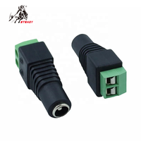 Conector de alimentación macho CCTV DC de 5,5x2,1 MM, adaptador de toma de corriente AC DC, conector Bnc de alimentación hembra CCTV