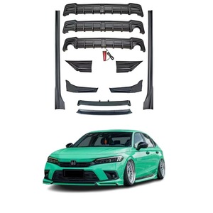 <strong>Runde</strong> Hot Selling Upgraded and Modified Car Bumper Front Lip Rear Lip Side Skirt Spoiler for Honda 11th Civic Body Kit - Product Image 1