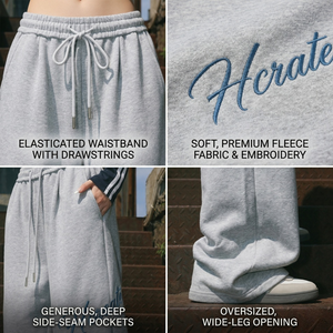 Pantalon de survêtement streetwear ample pour homme, coupe oversize, jambe large, style jogger TKAN836, personnalisable avec broderie, pantalon de jogging hip-hop décontracté - Product Image 3