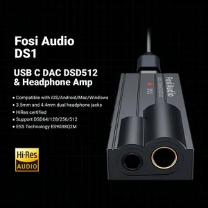 Fosi Audio DS1 DSD512 <span class=keywords><strong>DAC</strong></span> HiFi, Amplificador de Auriculares, Mini <span class=keywords><strong>DAC</strong></span> USB, Compatible con 32bit/768kHz, con Salidas Duales de 3.5MM y 4.4MM - Product Image 3