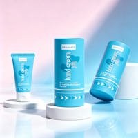 Boîte cylindrique en papier écologique, tube en papier rond personnalisé avec logo argenté estampé à chaud pour l'emballage de crème pour les mains cosmétique