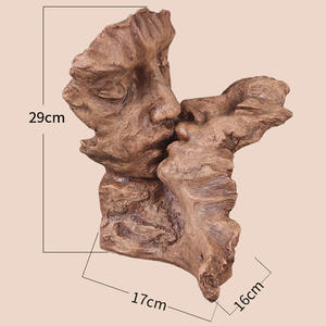 Anniversario di resina per interni figurina di san valentino moderna scultura di coppia in resina promessa a mano indossando un anello sposarsi statua - Product Image 5