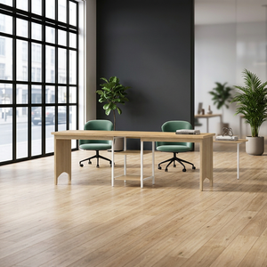 Escritorio de Oficina Doble con Paneles de Madera Modernos FURNIZONE, con Estantes Centrales de Almacenamiento, Desmontable, para Uso Comercial, Modelo 1381 - Product Image 2