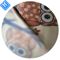Tissu sergé satiné enduit PVC imprimé hibou en gros |   Tissu doux 100% polyester pour sacs et ameublement pour filles |   Approvisionnement d'usine