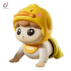Chengji juguetes early education electric baby learning crawl dolls toddle puzzle crawling doll with sound