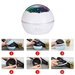 Custom <b>Star</b> Sky Projector Night Light <b>LED</b> Kids Spherical Starry Rotating Lamp With Logo - Product Image 6