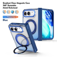 Coque de téléphone transparente antichoc avec béquille magnétique pour iPhone 18 Duo 18 Pro Max 17, dos transparent coloré