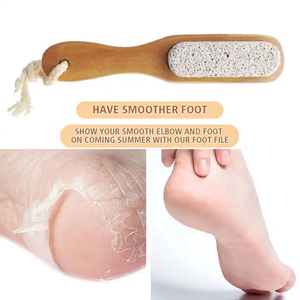 Exfoliante de Pies con Cerdas Naturales, Cepillo para Pies con Mango de Madera, Cepillo para Pies con Piedra Pómez para Eliminar Callosidades y Durezas - Product Image 5