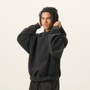 Oem/ODM bán buôn 3D thêu logo trống quá khổ Heavyweight Áo Thun Unisex mùa đông hoodie cho Unisex - Product Image 3