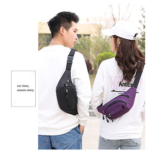 Nylon Waist Bag 28x14x10 Cm Multi Layer Outdoor Sports Running Fitness Crossbody Chest Pack Solid Color Durable - Product Image 2