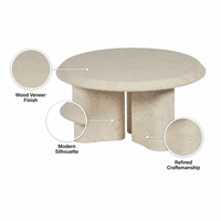 Ensemble de tables basses gigognes modernes, plateau rond en bois avec pieds en métal, table centrale nordique pour salon, vente en gros OEM