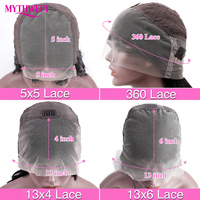 Perruque en cheveux humains naturels indiens sans colle, perruque en dentelle frontale en cheveux humains, cheveux brésiliens alignés sur la cuticule, perruque en dentelle frontale 360 Full HD
