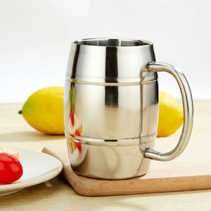 Stainless Steel Belly Beer <b>Mug</b> with Handle <b>Thermal</b> Insulation Home Use Party Classic Design - Product Image 1