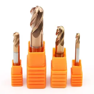 PHIPPS HRC55 4 flutes straight slot milling cutter cnc tool sharpener ball end mill for steel