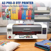 Impresora de Ropa DTF EraSmart de 14 Pulgadas (35cm/40cm) I1600, Impresora Digital DTF/DTG con Horno y Software, Impresora DTF Rosa A3 para Textiles