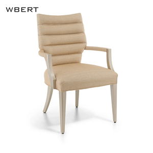 Wbert เก้าอี้นวมแบบนอร์ดิกน้ำหนักเบาหรูหราดีไซน์ทันสมัยทำจากหนังที่วางแขนเรียบง่ายการพักผ่อนที่เท้าแขนแบบเรียบง่ายไม้เนื้อแข็งเก้าอี้รับประทานอาหารหุ้มเบาะผ้า