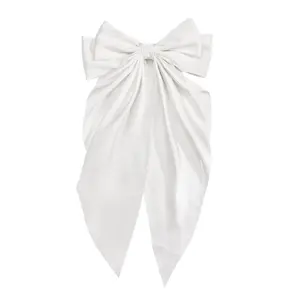 Tamanho grande Cabelo Bow Ties Hair Clips Textura Satin Bow Hairpin Girl Acessórios para cabelo para mulheres Verão Bowknot Hairpins