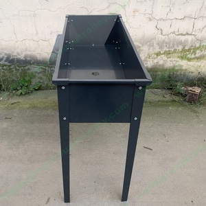 Jardinera Elevada con Patas, Caja <span class=keywords><strong>de</strong></span> Cultivo Elevada <span class=keywords><strong>para</strong></span> Exteriores, <span class=keywords><strong>para</strong></span> Flores y Vegetales, Acero con Recubrimiento en Polvo, Uso Diario - Product Image 5