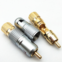 Connecteur Audio en cuivre plaqué or RCA, connecteur pour adaptateur de fil