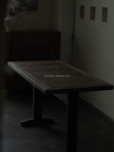 Table à manger <span class=keywords><strong>vintage</strong></span> rustique en bois massif, en rondins naturels, faite à la main, meubles de salle à manger pour la maison - Product Image 6