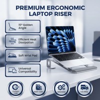 Support de bureau pour ordinateur portable en aluminium ergonomique détachable, best-seller, pour tous les ordinateurs portables de 10 à 17 pouces