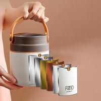 Meilleures ventes 2023 : Boîte repas isotherme en acier inoxydable, 2 compartiments, anti-fuite