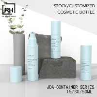Flacon pompe sans air en plastique portable de luxe pour crème et lotion, personnalisable pour sérums, emballage cosmétique pour soins de la peau