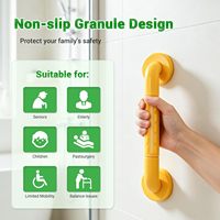 Barre de sécurité de douche en acier inoxydable jaune de 12 pouces, support de sécurité pour personnes âgées
