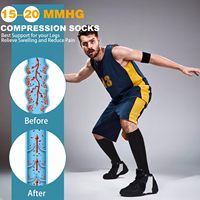 Chaussettes de compression unisexes à logo personnalisé, 15-20 mmHg, avec fermeture éclair, imprimées, hauteur genou, réduisent l'enflure et l'œdème, chaussettes de compression athlétiques