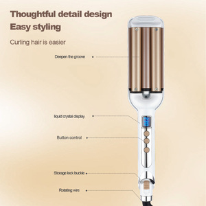 <span class=keywords><strong>Fer</strong></span> à boucler professionnel anti-frisottis à 3 barils réglables avec écran LCD, <span class=keywords><strong>fer</strong></span> à onduler en céramique <span class=keywords><strong>pour</strong></span> des boucles profondes, avec cordon rotatif <span class=keywords><strong>pour</strong></span> la maison et les voyages - Product Image 5
