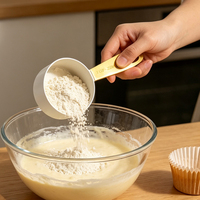 Nouveautés : Ensemble de 9 tasses et cuillères à mesurer en acier inoxydable avec poignée confortable dorée, outils de mesure pour la pâtisserie