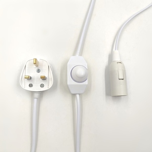 Cable de alimentación de 3 pines para Reino Unido, interruptor regulador de intensidad 301, <span class=keywords><strong>enchufe</strong></span> de cable de alimentación, portalámparas E14, <span class=keywords><strong>enchufe</strong></span> para bombilla, cable de cobre de alta pureza - Product Image 2