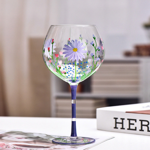 Verres à vin en <span class=keywords><strong>verre</strong></span> peints à la main pour la maison et le bar, avec des designs frais et uniques, et <span class=keywords><strong>un</strong></span> style personnel - Product Image 6