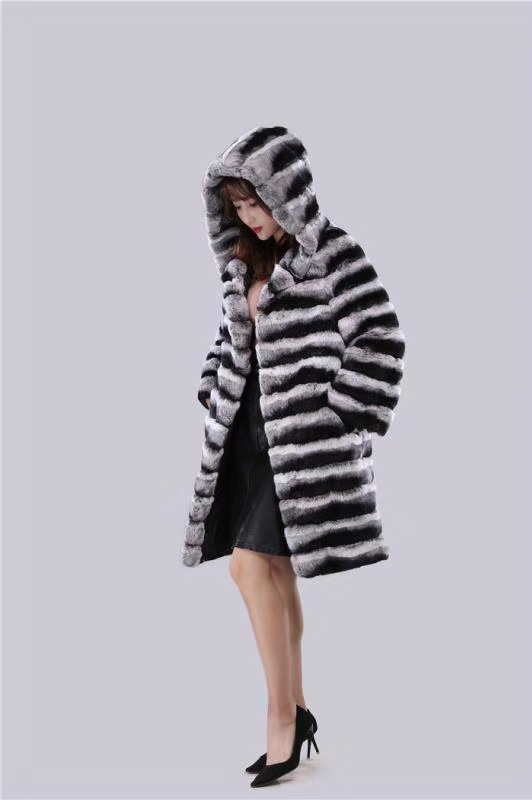 New Winter Clothes Ladies Real Fur Jacket Overcoat Women Chinchilla Rex Rabbit Fur Coats