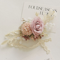 Bunga buatan kain jenis Boutonniere Corsage bunga pergelangan tangan untuk membuka tamu pasta kacang
