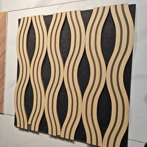 Panneau d'absorption acoustique hexagonal en <span class=keywords><strong>bois</strong></span> AKU résistant à l'humidité pour l'intérieur, avec un NRC de 0,65, pour appartement et salon - Product Image 3