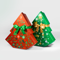 Maßgefertigte Stapelbare Rechteckige Weihnachtsbaum-förmige Tragbare Recycelbare Geschenkbox für Süßigkeiten Schokolade Snacks Kreative Weihnachten