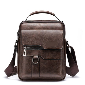 Wholesale <b>Men</b> New Arrival Casual Fashion Portable PU Leather <b>Shoulder</b> <b>Bag</b> Outdoor Travel Messenger <b>Bags</b> - Product Image 3