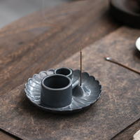 Support en céramique Wabi-Sabi japonais pour Palo Santo – Plaque de combustion rituelle multifonctionnelle pour fumigation, méditation et décoration intérieure