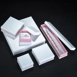 粉白天地套饰品包装盒戒指盒定制定制饰品包装项链盒