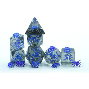 Juego de 7 Dados de Resina de Araña Azul Coloridos para Juegos de Mesa de Rol DND, Dados de Epoxi Hechos a Mano, Regalo - Product Image 2