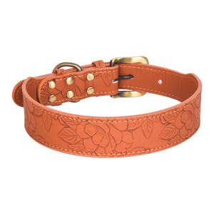 Collar de Perro Ajustable de PU de Lujo Moderno con Relieve Suave para Perros Medianos y Grandes, Novedad de 2026 - Product Image 1