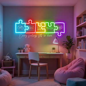 Insegna al Neon Personalizzata per la Consapevolezza sulla Salute Mentale, Sentimenti dell'Autismo, Puzzle, Classificazione IP65 - Product Image 2