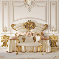 Lit français Rococo antique élégant de qualité supérieure Design de luxe classique pour villa