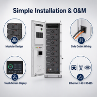 Armoire de batterie DC extérieure 86kWh/100kWh LiFePO4 IP55 à refroidissement par air, 8000 cycles, système de stockage d'énergie C&I avec protection incendie
